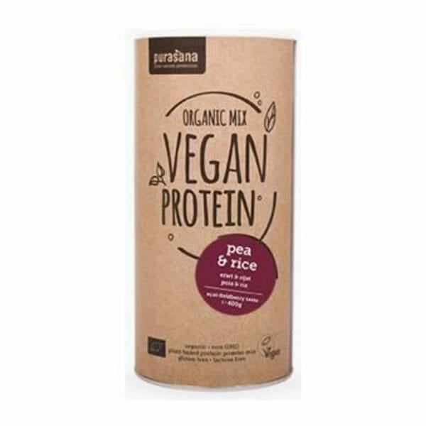 Protéines Vegan Purasana, Pois et Riz, Açaï/Fruits des bois 400 g