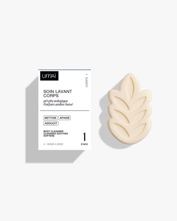 Umai, Soin lavant corps ambre boisé, 120g